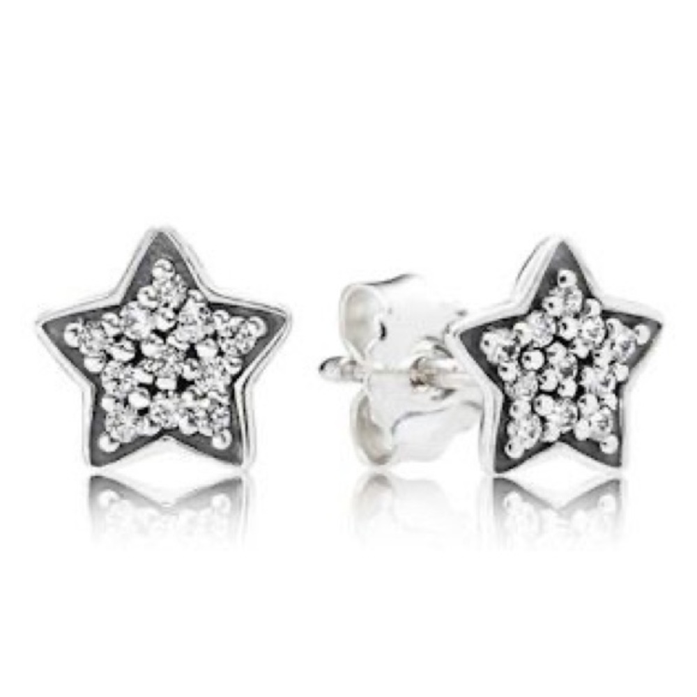 Authentic Pandora retired Star silver stud earring